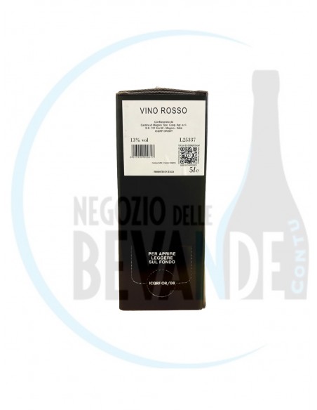 MOGORO CANTINA BAG IN BOX DI VINO ROSSO L 5